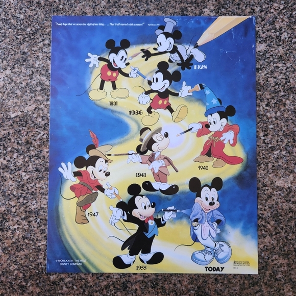 Vintage One Stop Posters 1986 Walt Disney Mickey "Evolution" & Friends Lot of 3 - Picture 2 of 16